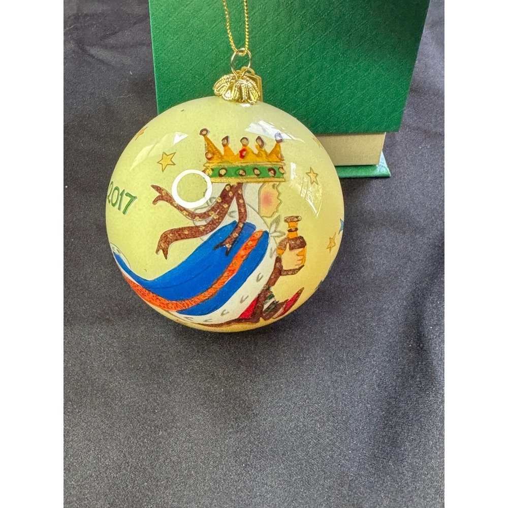 Pier 1 Imports Li Bien 2017 Three Wise Men Hand Painted Glass Ornament with Box